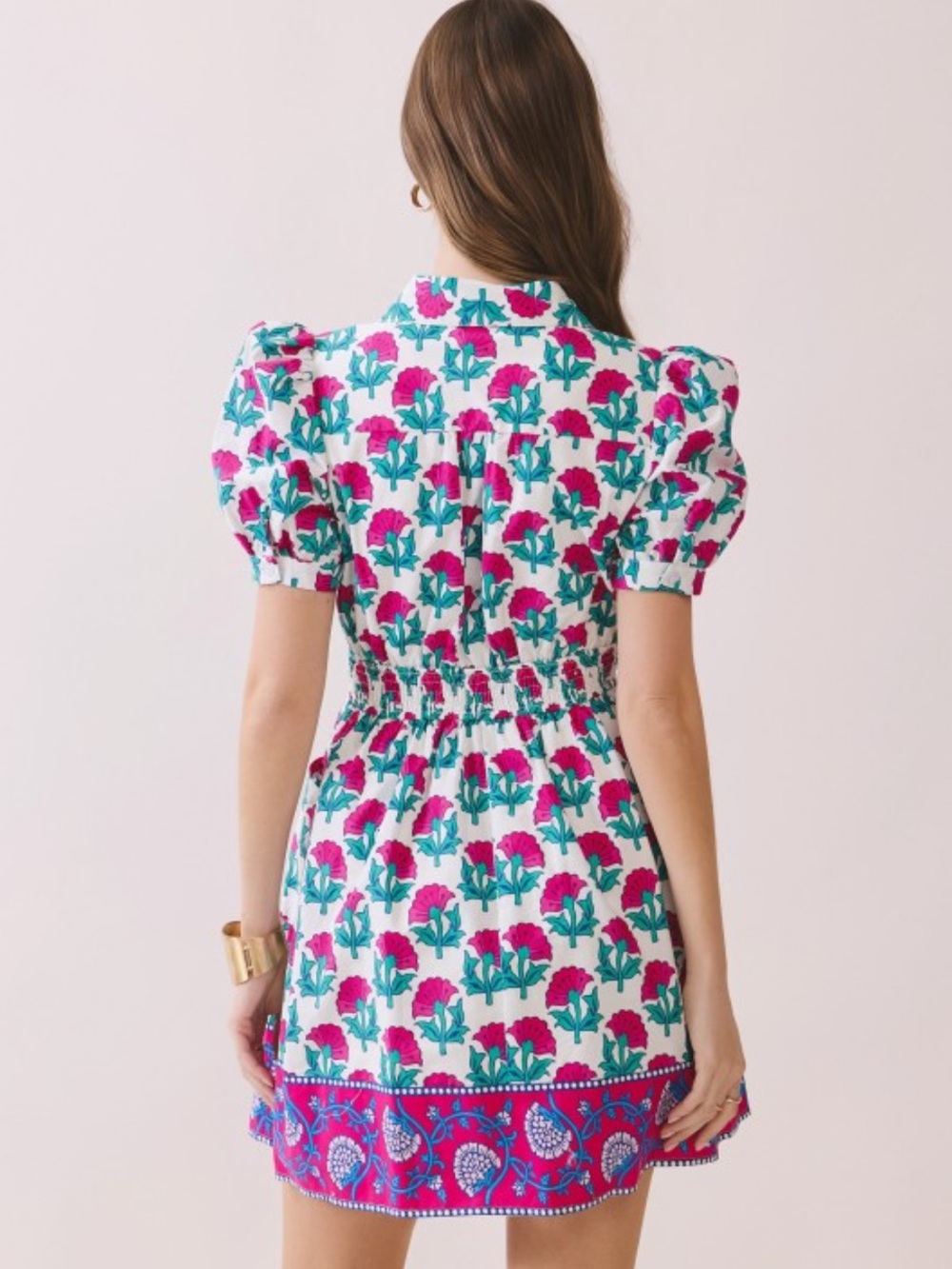 TCEC Floral Puff Sleeve Mini Dress NEW - Picture 2 of 2